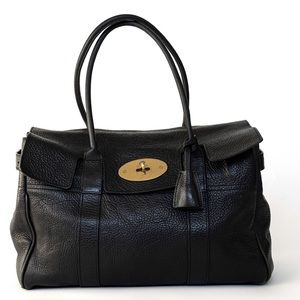 Mulberry Bayswater Black Leather Shoulder tote bag Size Large.
